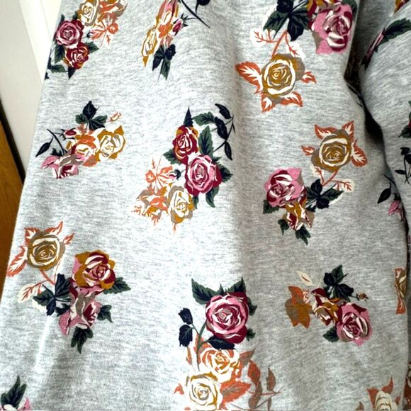 MATILDA JANE GRAY FLORAL FLEECE TUNIC SIZE LARGE NWOT - Picture 10 of 14